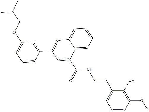 N'-(2-hydroxy-3-methoxybenzylidene)-2-(3-isobutoxyphenyl)-4-quinolinecarbohydrazide Struktur