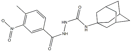 N-(1-adamantyl)-2-{3-nitro-4-methylbenzoyl}hydrazinecarboxamide Struktur