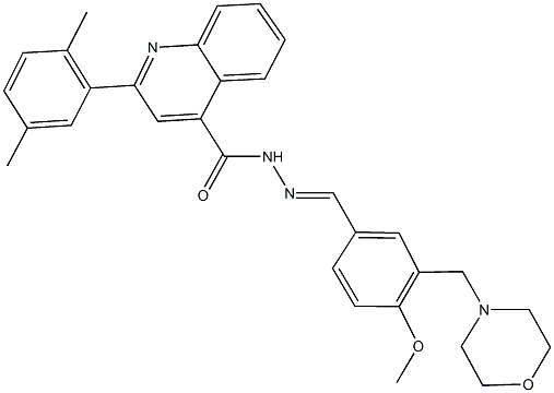 2-(2,5-dimethylphenyl)-N'-[4-methoxy-3-(4-morpholinylmethyl)benzylidene]-4-quinolinecarbohydrazide Struktur