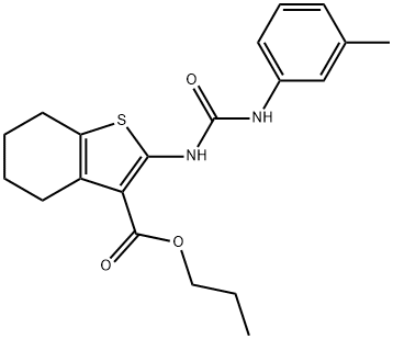 propyl 2-[(3-toluidinocarbonyl)amino]-4,5,6,7-tetrahydro-1-benzothiophene-3-carboxylate Struktur