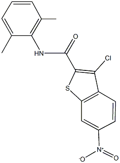 3-chloro-N-(2,6-dimethylphenyl)-6-nitro-1-benzothiophene-2-carboxamide Struktur