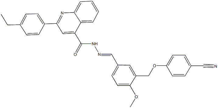 N'-{3-[(4-cyanophenoxy)methyl]-4-methoxybenzylidene}-2-(4-ethylphenyl)-4-quinolinecarbohydrazide Struktur