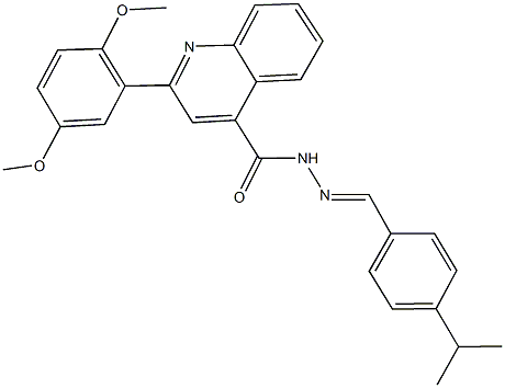 2-(2,5-dimethoxyphenyl)-N'-(4-isopropylbenzylidene)-4-quinolinecarbohydrazide Struktur