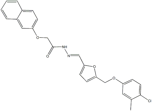 N'-({5-[(4-chloro-3-methylphenoxy)methyl]-2-furyl}methylene)-2-(2-naphthyloxy)acetohydrazide Struktur