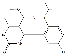 methyl 4-(5-bromo-2-isopropoxyphenyl)-6-methyl-2-oxo-1,2,3,4-tetrahydropyrimidine-5-carboxylate Struktur