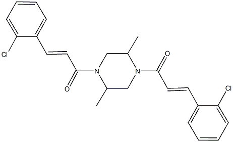 1,4-bis[3-(2-chlorophenyl)acryloyl]-2,5-dimethylpiperazine Struktur