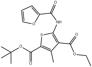 2-tert-butyl 4-ethyl 5-(2-furoylamino)-3-methyl-2,4-thiophenedicarboxylate Struktur