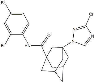 3-(3-chloro-1H-1,2,4-triazol-1-yl)-N-(2,4-dibromophenyl)-1-adamantanecarboxamide Struktur