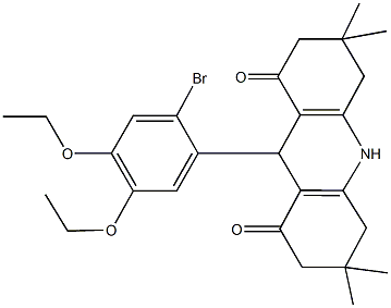 9-(2-bromo-4,5-diethoxyphenyl)-3,3,6,6-tetramethyl-3,4,6,7,9,10-hexahydro-1,8(2H,5H)-acridinedione Struktur