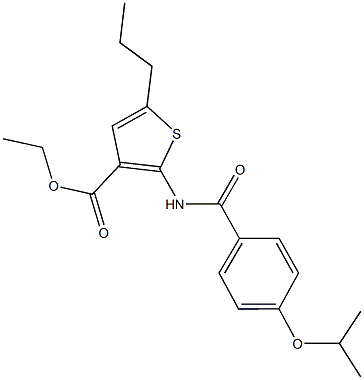 ethyl 2-[(4-isopropoxybenzoyl)amino]-5-propylthiophene-3-carboxylate Struktur