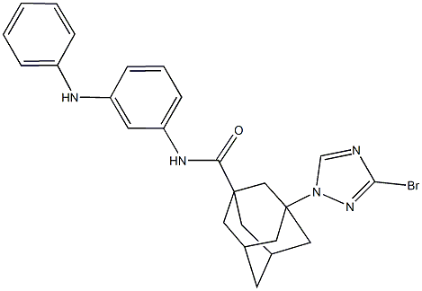 N-(3-anilinophenyl)-3-(3-bromo-1H-1,2,4-triazol-1-yl)-1-adamantanecarboxamide Struktur