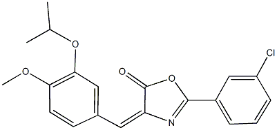 2-(3-chlorophenyl)-4-(3-isopropoxy-4-methoxybenzylidene)-1,3-oxazol-5(4H)-one Struktur