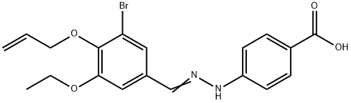 4-{2-[4-(allyloxy)-3-bromo-5-ethoxybenzylidene]hydrazino}benzoic acid Struktur