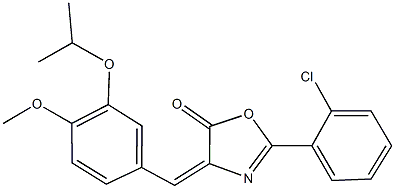 2-(2-chlorophenyl)-4-(3-isopropoxy-4-methoxybenzylidene)-1,3-oxazol-5(4H)-one Struktur