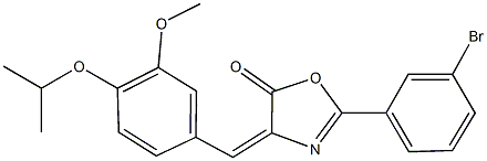 2-(3-bromophenyl)-4-(4-isopropoxy-3-methoxybenzylidene)-1,3-oxazol-5(4H)-one Struktur