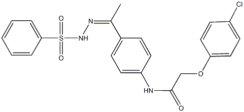 2-(4-chlorophenoxy)-N-{4-[N-(phenylsulfonyl)ethanehydrazonoyl]phenyl}acetamide Struktur