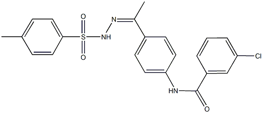 3-chloro-N-(4-{N-[(4-methylphenyl)sulfonyl]ethanehydrazonoyl}phenyl)benzamide Struktur