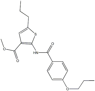 methyl 2-[(4-propoxybenzoyl)amino]-5-propylthiophene-3-carboxylate Struktur