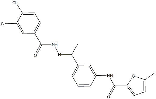 N-{3-[N-(3,4-dichlorobenzoyl)ethanehydrazonoyl]phenyl}-5-methyl-2-thiophenecarboxamide Struktur