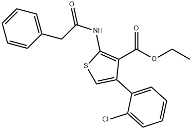 ethyl 4-(2-chlorophenyl)-2-[(phenylacetyl)amino]thiophene-3-carboxylate Struktur