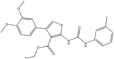 ethyl 4-(3,4-dimethoxyphenyl)-2-[(3-toluidinocarbonyl)amino]thiophene-3-carboxylate Struktur