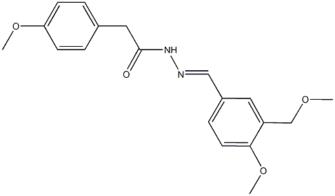 N'-[4-methoxy-3-(methoxymethyl)benzylidene]-2-(4-methoxyphenyl)acetohydrazide Struktur