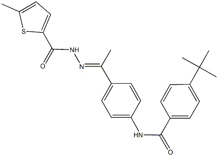 4-tert-butyl-N-(4-{N-[(5-methyl-2-thienyl)carbonyl]ethanehydrazonoyl}phenyl)benzamide Struktur