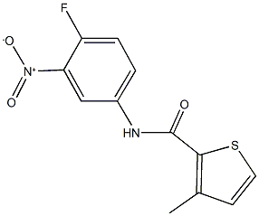 N-{4-fluoro-3-nitrophenyl}-3-methylthiophene-2-carboxamide Struktur