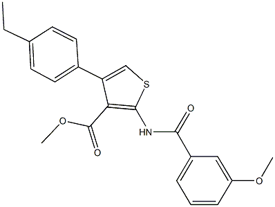 methyl 4-(4-ethylphenyl)-2-[(3-methoxybenzoyl)amino]-3-thiophenecarboxylate Struktur