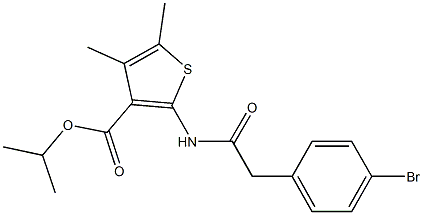 isopropyl 2-{[(4-bromophenyl)acetyl]amino}-4,5-dimethyl-3-thiophenecarboxylate Struktur