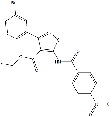 ethyl 4-(3-bromophenyl)-2-({4-nitrobenzoyl}amino)thiophene-3-carboxylate Struktur