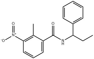 3-nitro-2-methyl-N-(1-phenylpropyl)benzamide Struktur