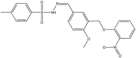 N'-[3-({2-nitrophenoxy}methyl)-4-methoxybenzylidene]-4-methylbenzenesulfonohydrazide Struktur