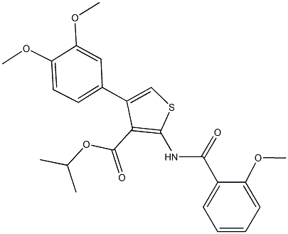 isopropyl 4-(3,4-dimethoxyphenyl)-2-[(2-methoxybenzoyl)amino]-3-thiophenecarboxylate Struktur