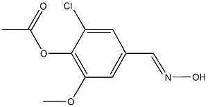 2-chloro-4-[(hydroxyimino)methyl]-6-methoxyphenyl acetate Struktur