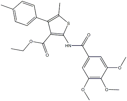 ethyl 5-methyl-4-(4-methylphenyl)-2-[(3,4,5-trimethoxybenzoyl)amino]-3-thiophenecarboxylate Struktur