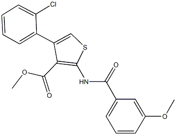 methyl 4-(2-chlorophenyl)-2-[(3-methoxybenzoyl)amino]thiophene-3-carboxylate Struktur