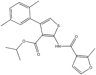 isopropyl 4-(2,5-dimethylphenyl)-2-[(2-methyl-3-furoyl)amino]thiophene-3-carboxylate Struktur