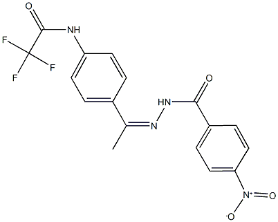 2,2,2-trifluoro-N-[4-(N-{4-nitrobenzoyl}ethanehydrazonoyl)phenyl]acetamide Struktur