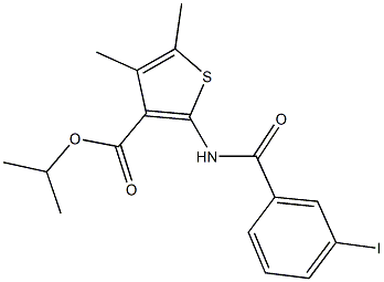 isopropyl 2-[(3-iodobenzoyl)amino]-4,5-dimethyl-3-thiophenecarboxylate Struktur