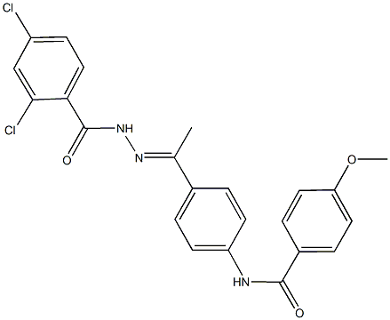 N-{4-[N-(2,4-dichlorobenzoyl)ethanehydrazonoyl]phenyl}-4-methoxybenzamide Struktur