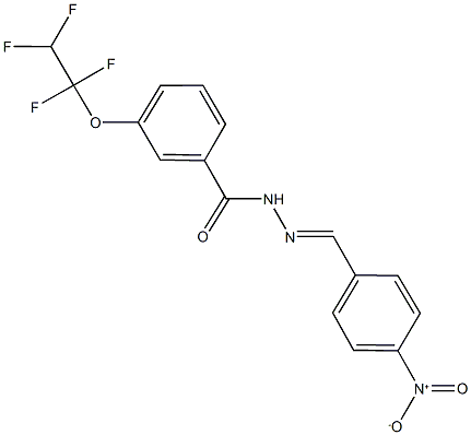 N'-{4-nitrobenzylidene}-3-(1,1,2,2-tetrafluoroethoxy)benzohydrazide Struktur