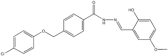 4-[(4-chlorophenoxy)methyl]-N'-(2-hydroxy-5-methoxybenzylidene)benzohydrazide Struktur