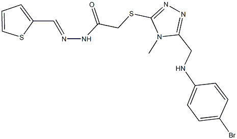 2-({5-[(4-bromoanilino)methyl]-4-methyl-4H-1,2,4-triazol-3-yl}sulfanyl)-N'-(2-thienylmethylene)acetohydrazide Struktur