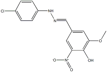 4-hydroxy-3-nitro-5-methoxybenzaldehyde (4-chlorophenyl)hydrazone Struktur