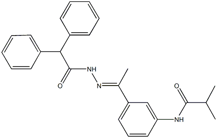 N-{3-[N-(diphenylacetyl)ethanehydrazonoyl]phenyl}-2-methylpropanamide Struktur