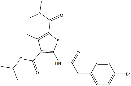 isopropyl 2-{[(4-bromophenyl)acetyl]amino}-5-[(dimethylamino)carbonyl]-4-methylthiophene-3-carboxylate Struktur