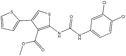 methyl 2-{[(3,4-dichloroanilino)carbonyl]amino}-4,2'-bithiophene-3-carboxylate Struktur