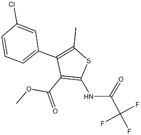 methyl 4-(3-chlorophenyl)-5-methyl-2-[(trifluoroacetyl)amino]thiophene-3-carboxylate Struktur