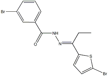 3-bromo-N'-[1-(5-bromo-2-thienyl)propylidene]benzohydrazide Struktur